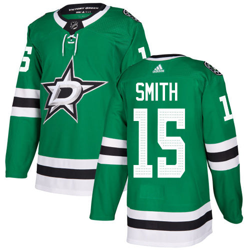 Adidas Dallas Stars 15 Bobby Smith Green Home Authentic Stitched Nhl Jersey