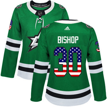 Adidas Dallas Stars 30 Ben Bishop Green Home Authentic Usa Flag Womens Stitched Nhl Jersey