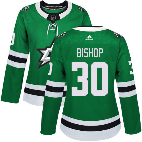 Adidas Dallas Stars 30 Ben Bishop Green Home Authentic Womens Stitched Nhl Jersey