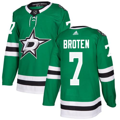Adidas Dallas Stars 7 Neal Broten Green Home Authentic Stitched Nhl Jersey