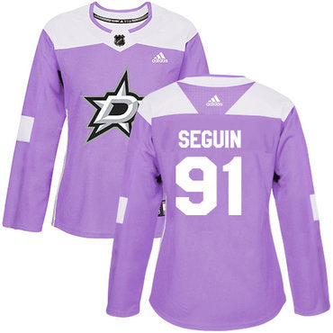 Adidas Dallas Stars 91 Tyler Seguin Purple Authentic Fights Cancer Womens Stitched Nhl Jersey