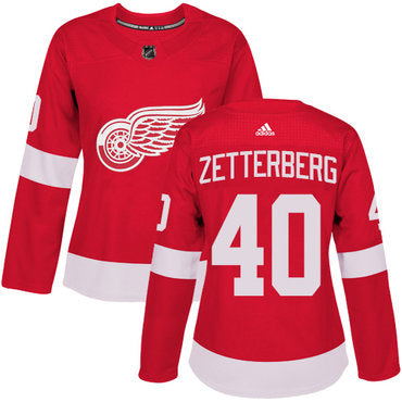 Adidas Detroit Red Wings 40 Henrik Zetterberg Red Home Authentic Womens Stitched Nhl Jersey