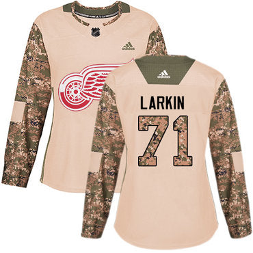 Adidas Detroit Red Wings 71 Dylan Larkin Camo Authentic 2017 Veterans Day Womens Stitched Nhl Jersey