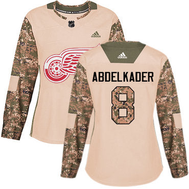 Adidas Detroit Red Wings 8 Justin Abdelkader Camo Authentic 2017 Veterans Day Womens Stitched Nhl Jersey