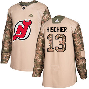 Adidas Devils 13 Nico Hischier Camo Authentic 2017 Veterans Day Stitched Nhl Jersey
