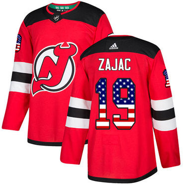 Adidas Devils 19 Travis Zajac Red Home Authentic Usa Flag Stitched Nhl Jersey