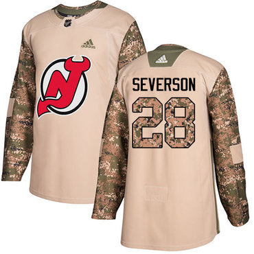 Adidas Devils 28 Damon Severson Camo Authentic 2017 Veterans Day Stitched Nhl Jersey