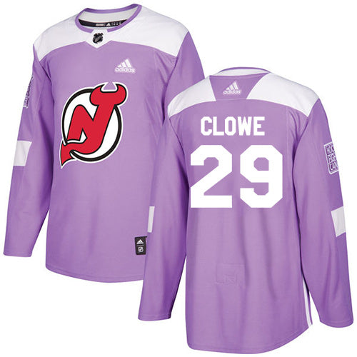 Adidas Devils 29 Ryane Clowe Purple Authentic Fights Cancer Stitched Nhl Jersey