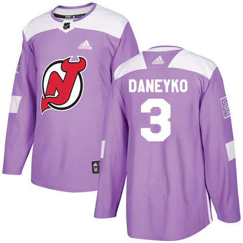 Adidas Devils 3 Ken Daneyko Purple Authentic Fights Cancer Stitched Nhl Jersey