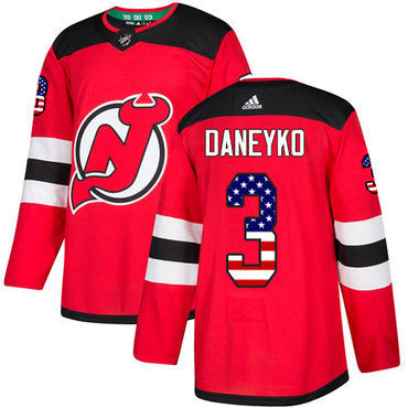 Adidas Devils 3 Ken Daneyko Red Home Authentic Usa Flag Stitched Nhl Jersey