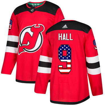 Adidas Devils 9 Taylor Hall Red Home Authentic Usa Flag Stitched Nhl Jersey