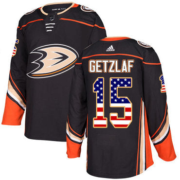 Adidas Ducks 15 Ryan Getzlaf Black Home Authentic Usa Flag Stitched Nhl Jersey