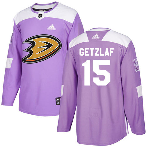 Adidas Ducks 15 Ryan Getzlaf Purple Authentic Fights Cancer Stitched Nhl Jersey