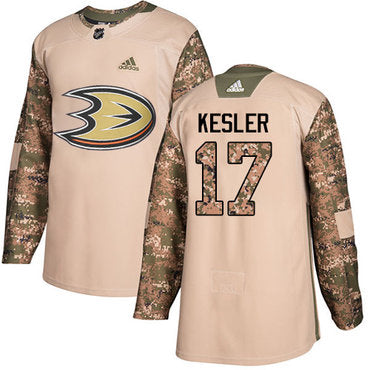 Adidas Ducks 17 Ryan Kesler Camo Authentic 2017 Veterans Day Stitched Nhl Jersey