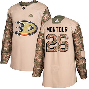 Adidas Ducks 26 Brandon Montour Camo Authentic 2017 Veterans Day Stitched Nhl Jersey