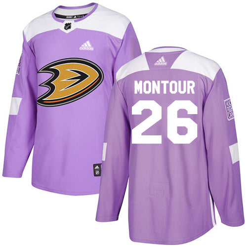 Adidas Ducks 26 Brandon Montour Purple Authentic Fights Cancer Stitched Nhl Jersey