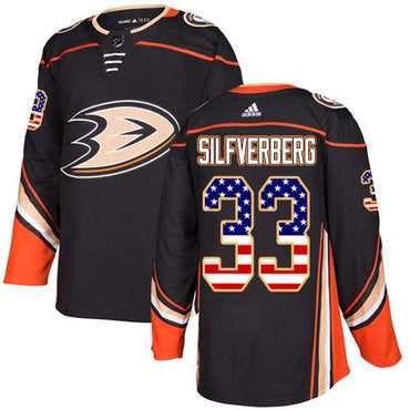 Adidas Ducks 33 Jakob Silfverberg Black Home Authentic Usa Flag Stitched Nhl Jersey