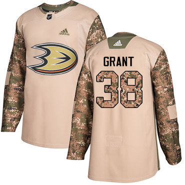 Adidas Ducks 38 Derek Grant Camo Authentic 2017 Veterans Day Stitched Nhl Jersey
