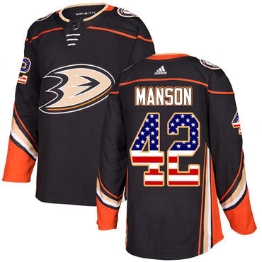 Adidas Ducks 42 Josh Manson Black Home Authentic Usa Flag Stitched Nhl Jersey