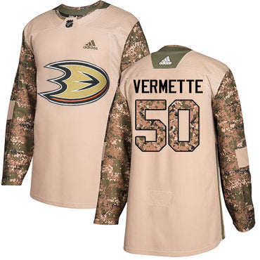 Adidas Ducks 50 Antoine Vermette Camo Authentic 2017 Veterans Day Stitched Nhl Jersey