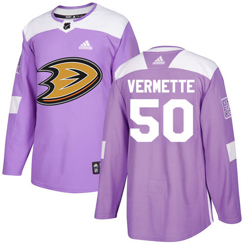 Adidas Ducks 50 Antoine Vermette Purple Authentic Fights Cancer Stitched Nhl Jersey