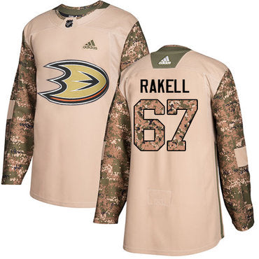 Adidas Ducks 67 Rickard Rakell Camo Authentic 2017 Veterans Day Stitched Nhl Jersey