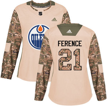 Adidas Edmonton Oilers 21 Andrew Ference Camo Authentic 2017 Veterans Day Womens Stitched Nhl Jersey