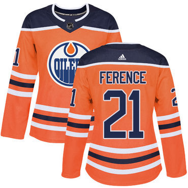Adidas Edmonton Oilers 21 Andrew Ference Orange Home Authentic Womens Stitched Nhl Jersey