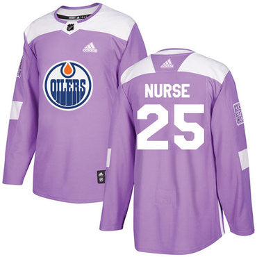 Adidas Edmonton Oilers 25 Darnell Nurse Purple Authentic Fights Cancer Stitched Nhl Jersey