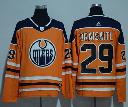 Adidas Edmonton Oilers 29 Leon Draisaitl Orange Home Authentic Stitched Nhl Jersey