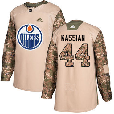 Adidas Edmonton Oilers 44 Zack Kassian Camo Authentic 2017 Veterans Day Stitched Nhl Jersey
