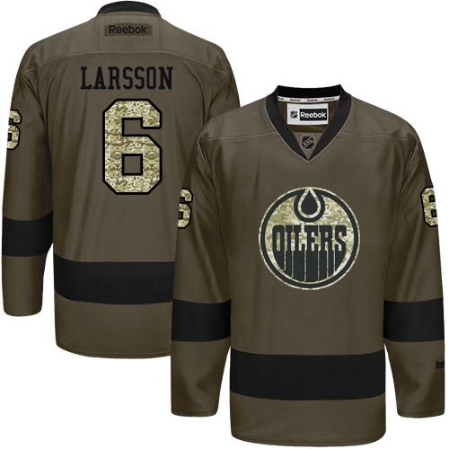 Adidas Edmonton Oilers 6 Adam Larsson Green Salute To Service Stitched Nhl Jersey