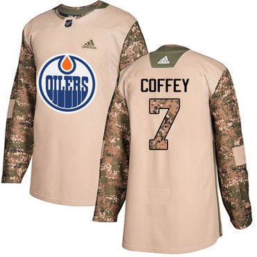 Adidas Edmonton Oilers 7 Paul Coffey Camo Authentic 2017 Veterans Day Stitched Nhl Jersey