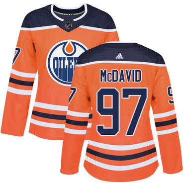 Adidas Edmonton Oilers 97 Connor Mcdavid Orange Home Authentic Womens Stitched Nhl Jersey