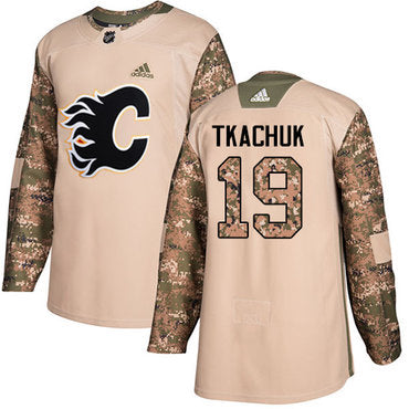 Adidas Flames 19 Matthew Tkachuk Camo Authentic 2017 Veterans Day Stitched Nhl Jersey