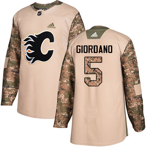 Adidas Flames 5 Mark Giordano Camo Authentic 2017 Veterans Day Stitched Nhl Jersey