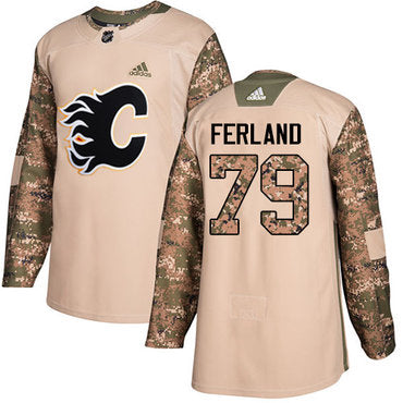 Adidas Flames 79 Michael Ferland Camo Authentic 2017 Veterans Day Stitched Nhl Jersey