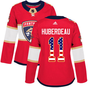 Adidas Florida Panthers 11 Jonathan Huberdeau Red Home Authentic Usa Flag Womens Stitched Nhl Jersey