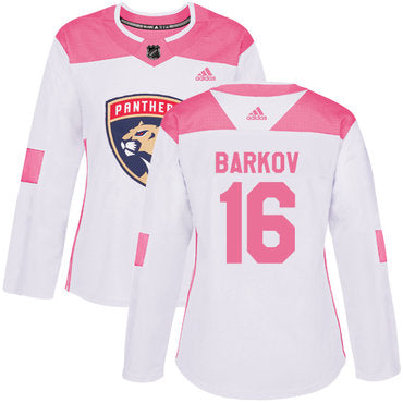 Adidas Florida Panthers 16 Aleksander Barkov White Pink Authentic Fashion Womens Stitched Nhl Jersey