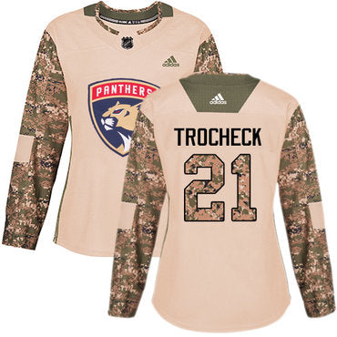 Adidas Florida Panthers 21 Vincent Trocheck Camo Authentic 2017 Veterans Day Womens Stitched Nhl Jersey