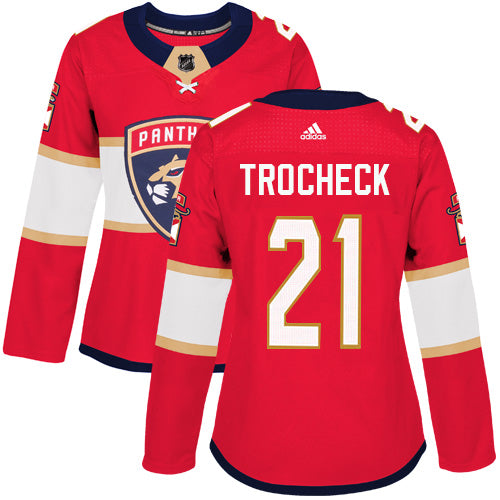 Adidas Florida Panthers 21 Vincent Trocheck Red Home Authentic Womens Stitched Nhl Jersey