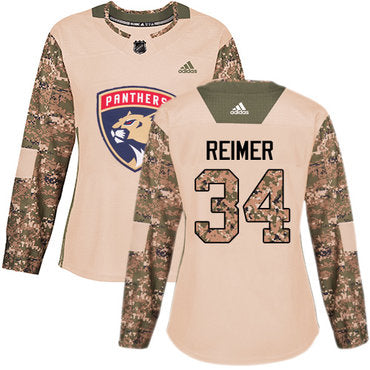Adidas Florida Panthers 34 James Reimer Camo Authentic 2017 Veterans Day Womens Stitched Nhl Jersey