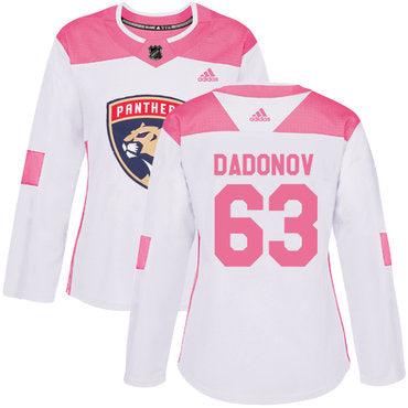 Adidas Florida Panthers 63 Evgenii Dadonov White Pink Authentic Fashion Womens Stitched Nhl Jersey