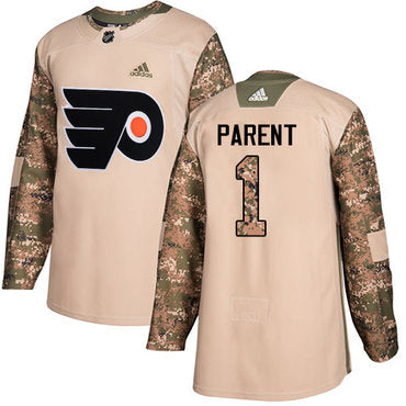 Adidas Flyers 1 Bernie Parent Camo Authentic 2017 Veterans Day Stitched Nhl Jersey