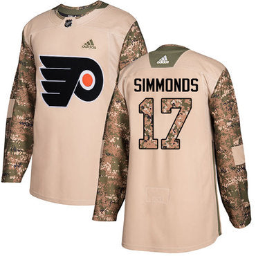 Adidas Flyers 17 Wayne Simmonds Camo Authentic 2017 Veterans Day Stitched Nhl Jersey