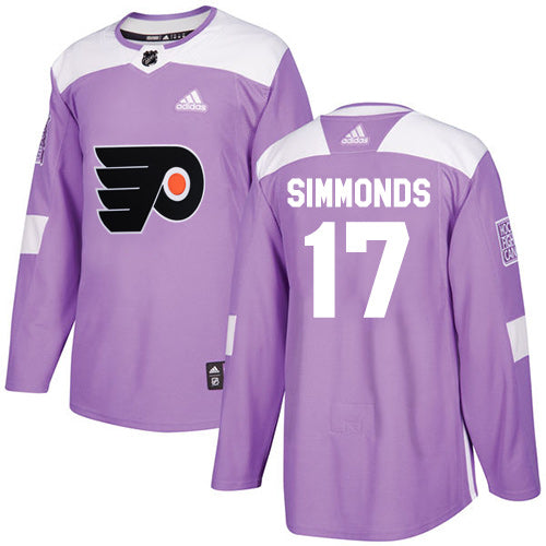 Adidas Flyers 17 Wayne Simmonds Purple Authentic Fights Cancer Stitched Nhl Jersey