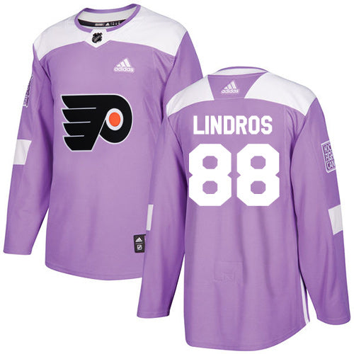 Adidas Flyers 88 Eric Lindros Purple Authentic Fights Cancer Stitched Nhl Jersey