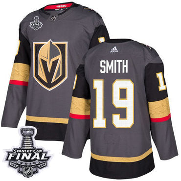 Adidas Golden Knights 19 Reilly Smith Grey Home Authentic 2018 Stanley Cup Final Stitched Nhl Jersey