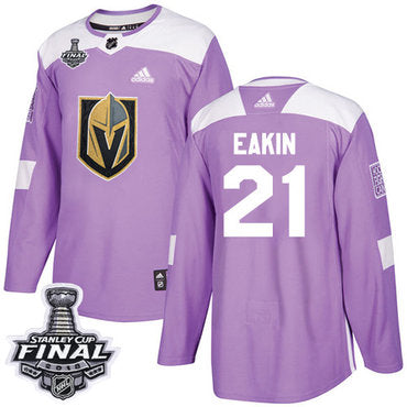 Adidas Golden Knights 21 Cody Eakin Purple Authentic Fights Cancer 2018 Stanley Cup Final Stitched Nhl Jersey