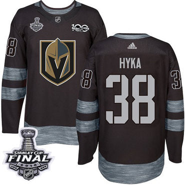 Adidas Golden Knights 38 Tomas Hyka Black 1917 2017 100th Anniversary 2018 Stanley Cup Final Stitched Nhl Jersey